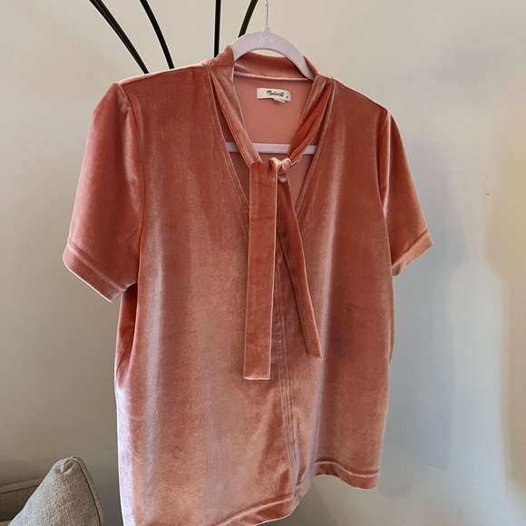 MADEWELL Tie-Neck Velvet Top - Picture 4 of 9